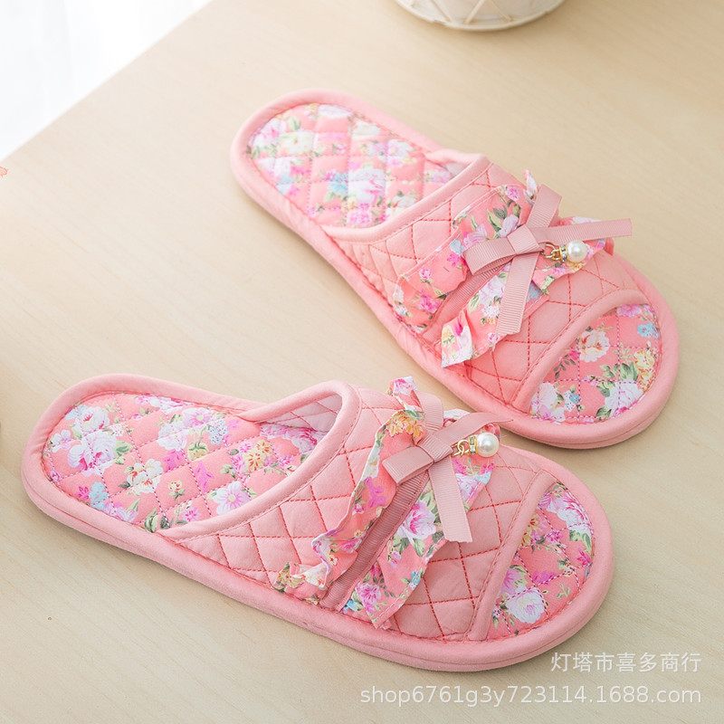 布藝男女情侶春秋冬季居家用木地板拖鞋可機洗靜音無聲布底棉拖鞋