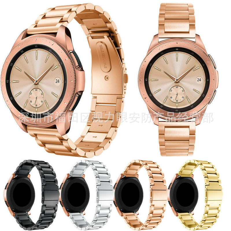 For Samsung Galaxy watch Strap 42mm 46mm Three Bead Strap Stainless Steel Strap New Strap