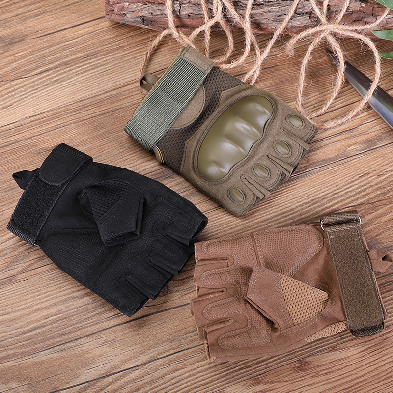 Nuevo táctico al aire libre guantes de medio Dedo de los hombres al aire libre montañismo protección resistente al desgaste antideslizante fitness ciclismo guantes de entrenamiento