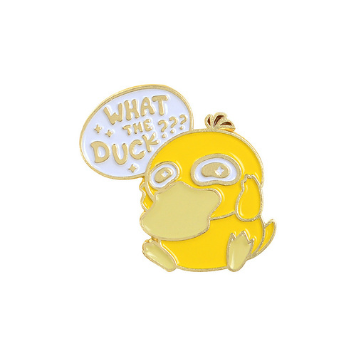 Student cute animal little yellow duck brooch what the duck cartoon pin enamel anti-exposure buckle