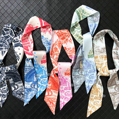 Spring new style women's all-match decorative small silk scarf wrapped around bag handle ribbon hair tie small scarf scarf wholesale