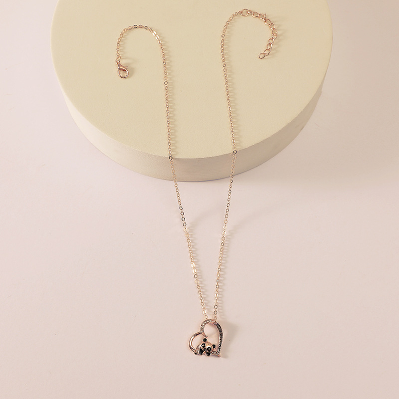 Fashion Heart Shape Alloy Plating Rhinestones Womenu0027S Pendant Necklace 1 Piece