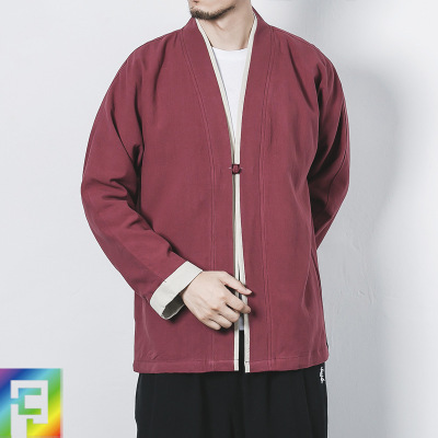 Chinese style 2017 Autumn and winter Men's leisure time Cotton material Large Retro Jacket man coat Hanfu men's wear