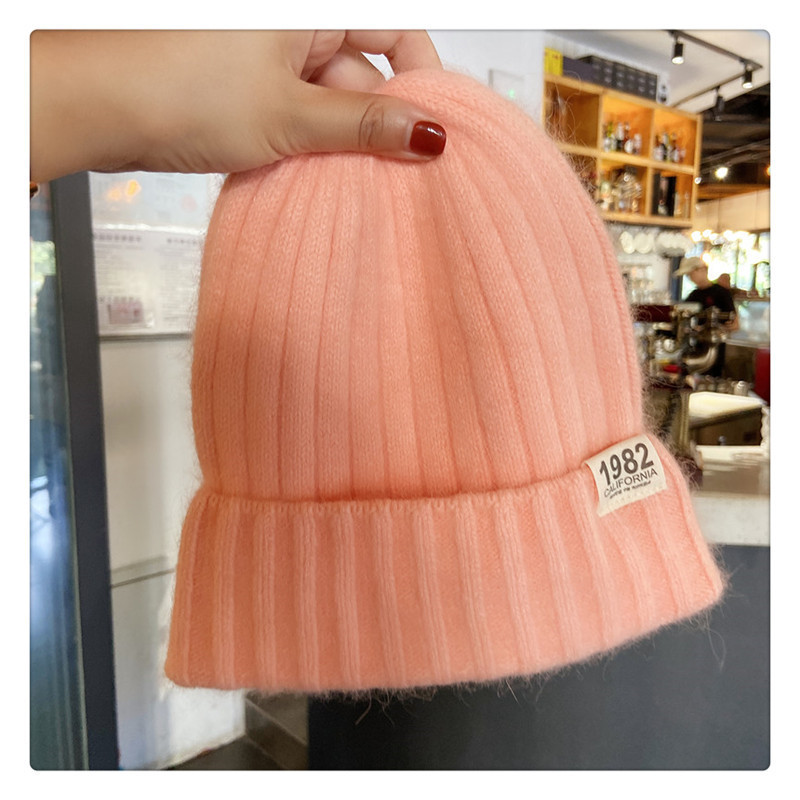 贴布兔毛针织帽16