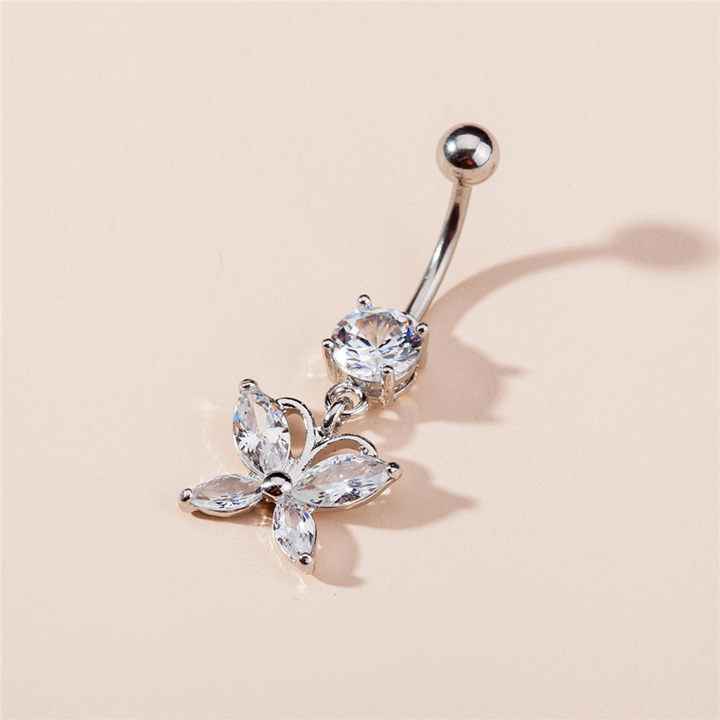 Piercing transfrontaliero europeo e americano con ciondolo a forma di farfalla con occhio di cavallo e zircone AAA, anello per ombelico_voghion.com