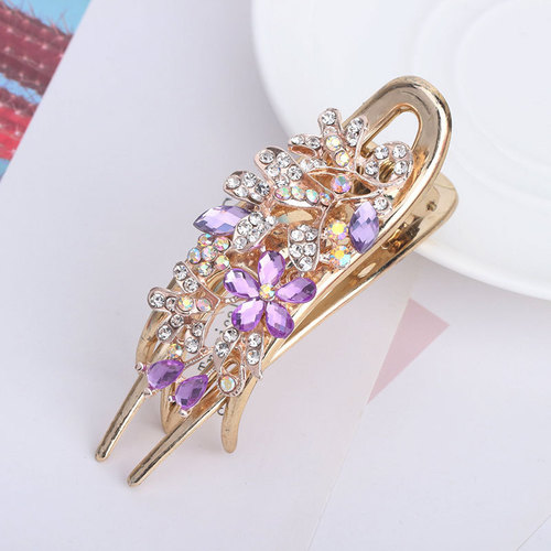 Hair clip hairpin for women girls hair accessories Water diamond large grab clip crystal horsetail hairpin women curling jewelry flower hairpin