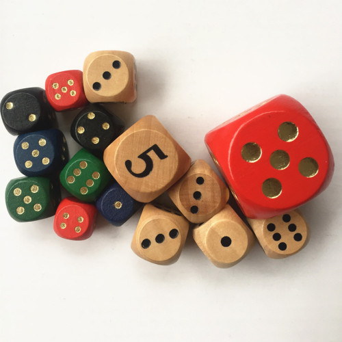 Wholesale of wooden creative color words, various color patterns, DIY educational and environmentally friendly game dice wholesale