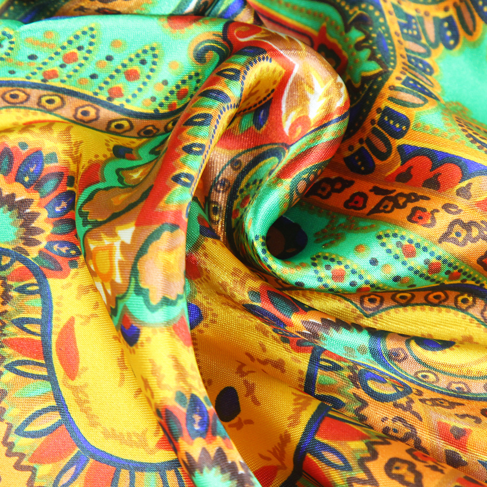 Women's Simple Style Cashew Nuts Satin Printing Silk Scarf Kerchief display picture 2