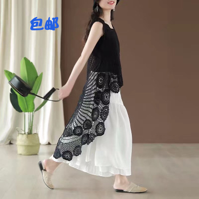 summer Ladies Vest camisole lace vest have more cash than can be accounted for Dress coat Hollow crochet Water soluble Socket knitting