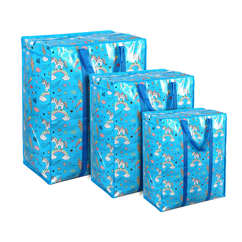 Shopee Color Moving Bag Quilt Organizing Storage Bag Non-Woven Bottom Woven Bag Color Printed Portable Shopping Bag