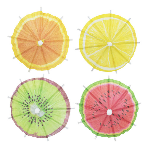 Summer theme party decorations watermelon paper umbrella sign small flower umbrella sign fruit sign drink juice cocktail sign