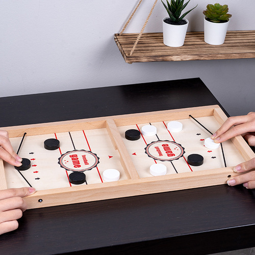 Bounce Bounce Parent-Child Interactive Children's Game Spring Shooting Ice Hockey Desk Game Two-in-One Five-in-a-Row Board Game Toy