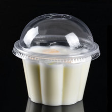 梅花酱料杯布丁酸奶杯250ml 梅花杯一次性饭后甜点水果酸奶杯批发