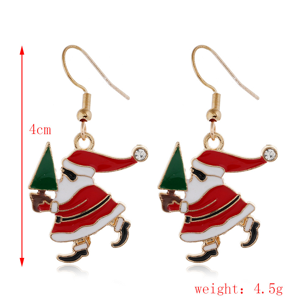 Cartoon Christmas Tree Santa Claus Seris Earrings Wholesale Nihaojewelry display picture 13