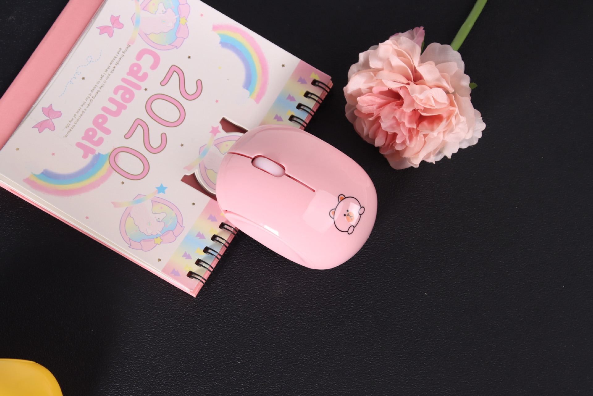 Rechargeable wireless dual-mode Bluetooth laptop desktop computer cute girl silent cartoon mouse_voghion.com