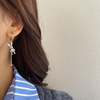 Tide, silver needle, asymmetrical metal mechanical fashionable universal earrings, silver 925 sample, internet celebrity