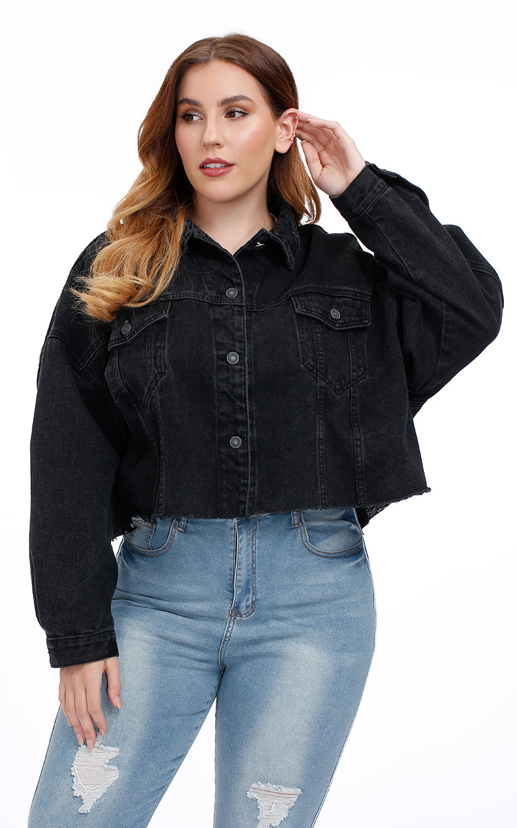 loose large size short denim jacket  NSSY9136