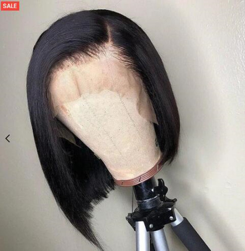 Popular wig women's short hair black short straight hair button net wig cover