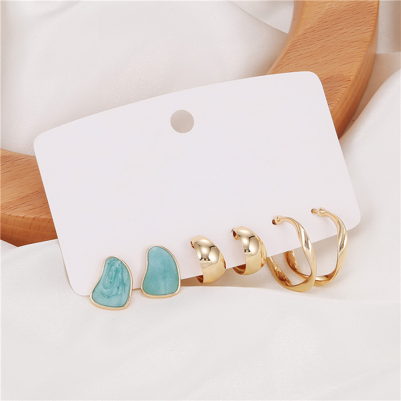 Simple C-shaped Earrings Set display picture 1