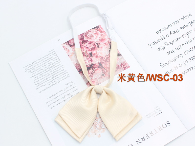 Directo de fábrica de color sólido de doble capa de sarga pajarita uniforme escolar de las niñas a juego arco coreano casual JK pajarita collar flor