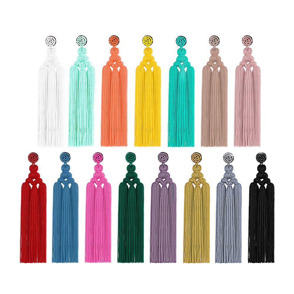 1 Pair Original Design Tassel Dacron Thread Seed Bead Women's Drop Earrings display picture 1