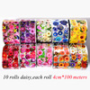 Starry sky contains rose with butterfly for manicure, sticker for nails, 50m, 100m, gradient