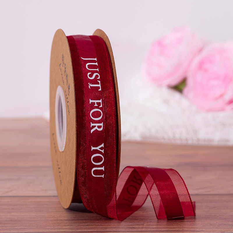 Cinta de embalaje de flores Inglés regalo de impresión para hornear pastel de embalaje cinta tienda de flores 2,5 cm cinta de nieve