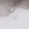 Retro silver needle from pearl, earrings, suitable for import, simple and elegant design