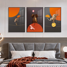 儿童房卧室床头装饰画大象个性挂画男孩女孩创意客厅主题酒店壁画
