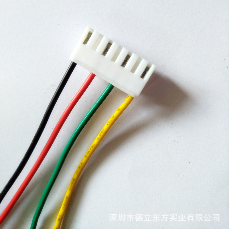 直销 4P开关接插线 VH3.96 O形端子线束 RV0.5平方 LED灯线 450mm