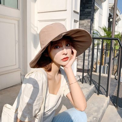 遮阳帽女防晒遮脸空顶大沿韩版太阳帽夏季防紫外线可折叠户外|ms