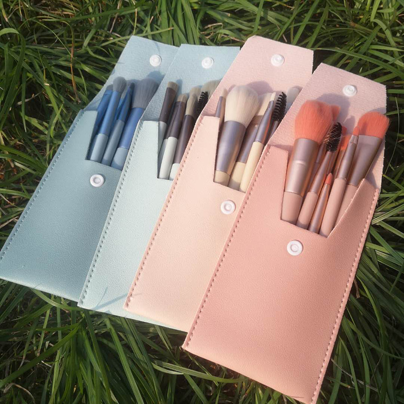 New 8 Mini Makeup Brush Set Portable Matte Soft Hair Eye Shadow Brush Cross Border Beauty Tools Brush Storage Bag