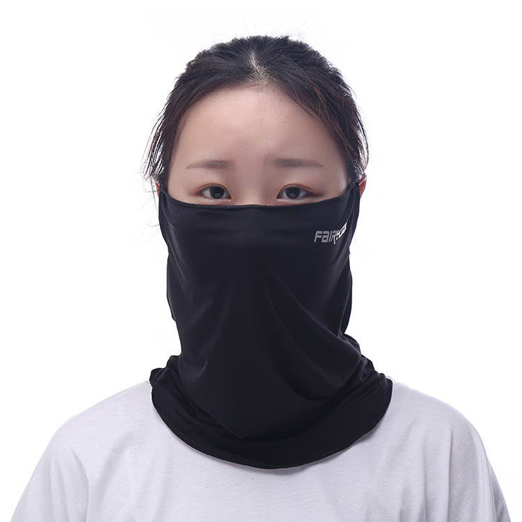 女款夏季挂耳防晒面罩户外运动防紫外线护颈围脖超薄透气冰丝头巾|ru