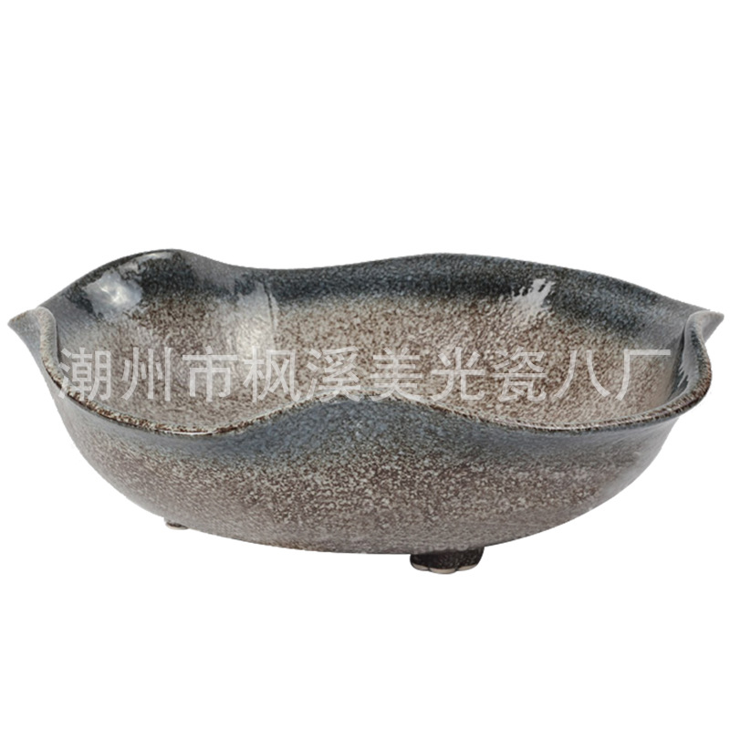 Micron burned characteristic Western Restaurant food Sashimi Large bowl ceramics Big tub Ice Dragon Seafood Large market