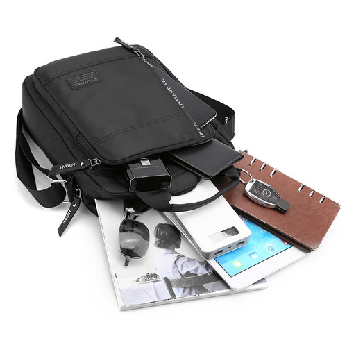 Men's Large Capacity 12-inch Laptop Bag, Single Shoulder Crossbody Bag, Hand-held Briefcase, Casual Business Backpack, Autumn/Winter New Arrival