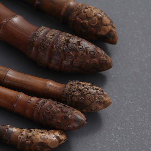 Handmade carbonized bamboo root pot brush, non-shedding teapot brush, tea ceremony accessories plate brush, factory direct sales and dropshipping