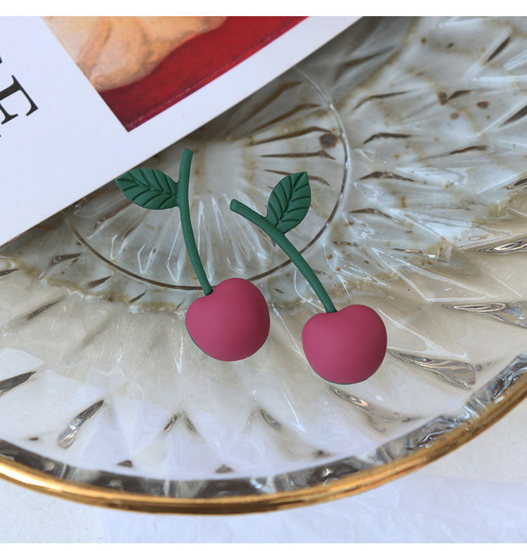 1 Pair Quantity 1 Pair Sweet Cherry Alloy Ear Studs