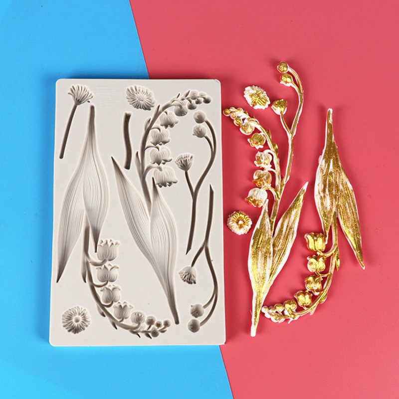 Fondant flor molde Lily silicona molde seco paso pastel hornear molde DIY epoxi molde en stock