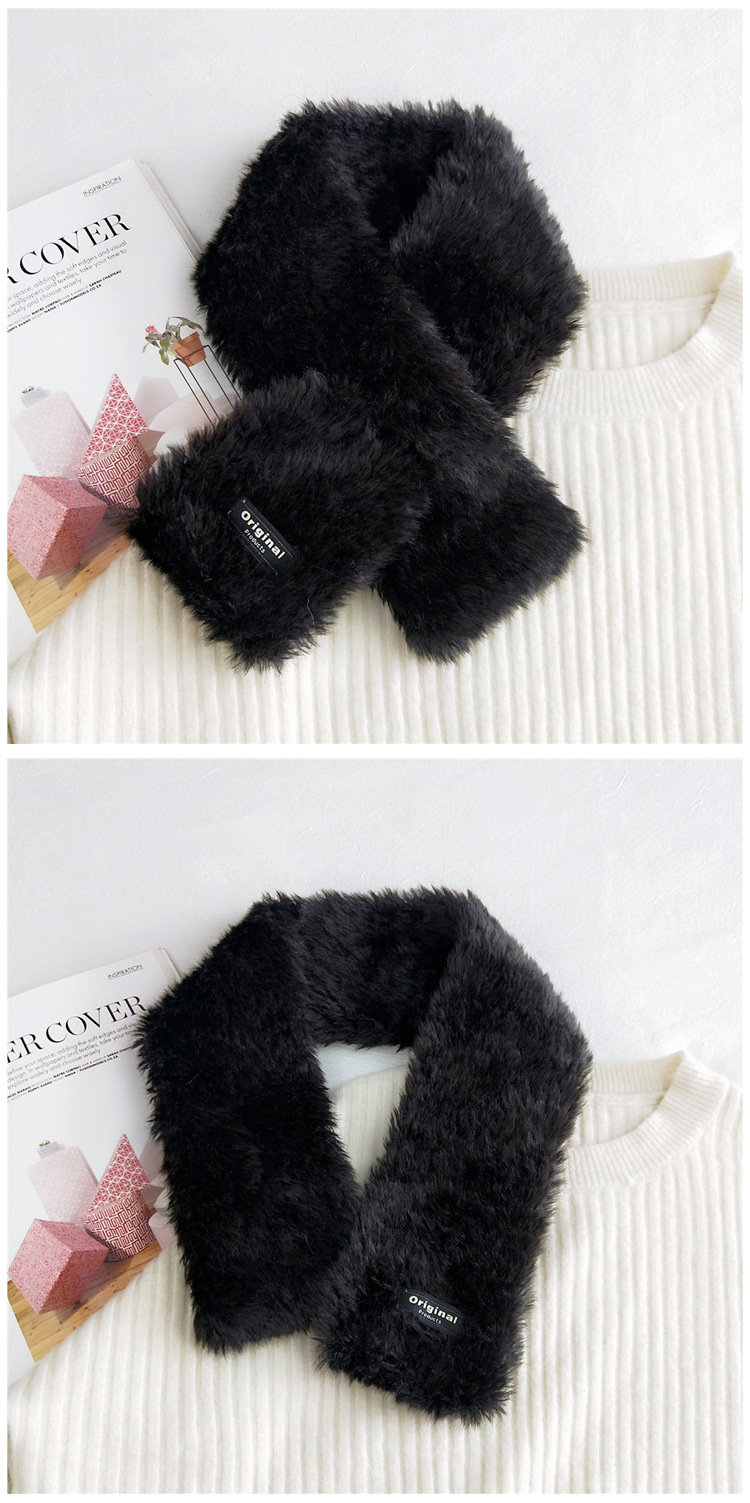 Cross Plush Snood  Korean  Long   All-match  Scarf display picture 5