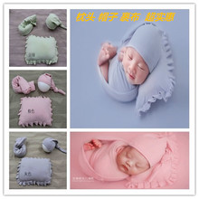 批发新生儿摄影道具牛奶绒裹布帽子枕头服装婴儿拍照影楼儿童宝宝