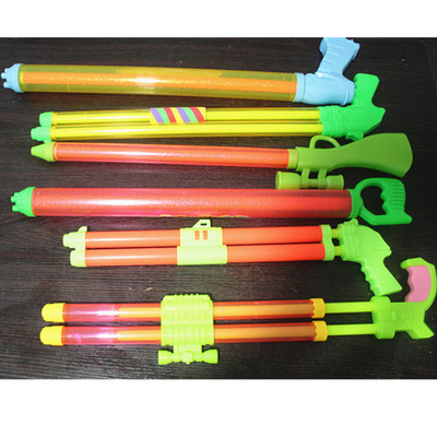 兒童玩具抽拉式加長款水槍水炮 漂流戲水沙灘地攤玩具 透明水抽