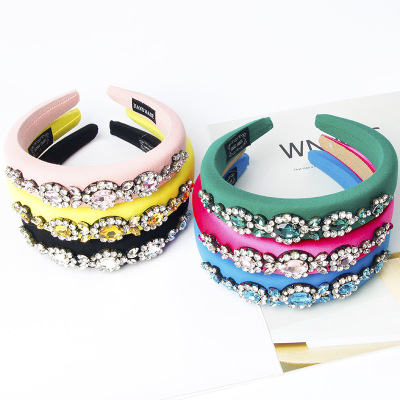 Online celebrity explosion in Europe and America ins Explosive money thickening sponge Diamond Hair hoop Multicolor crystal Princess Same item Hairdressing wholesale