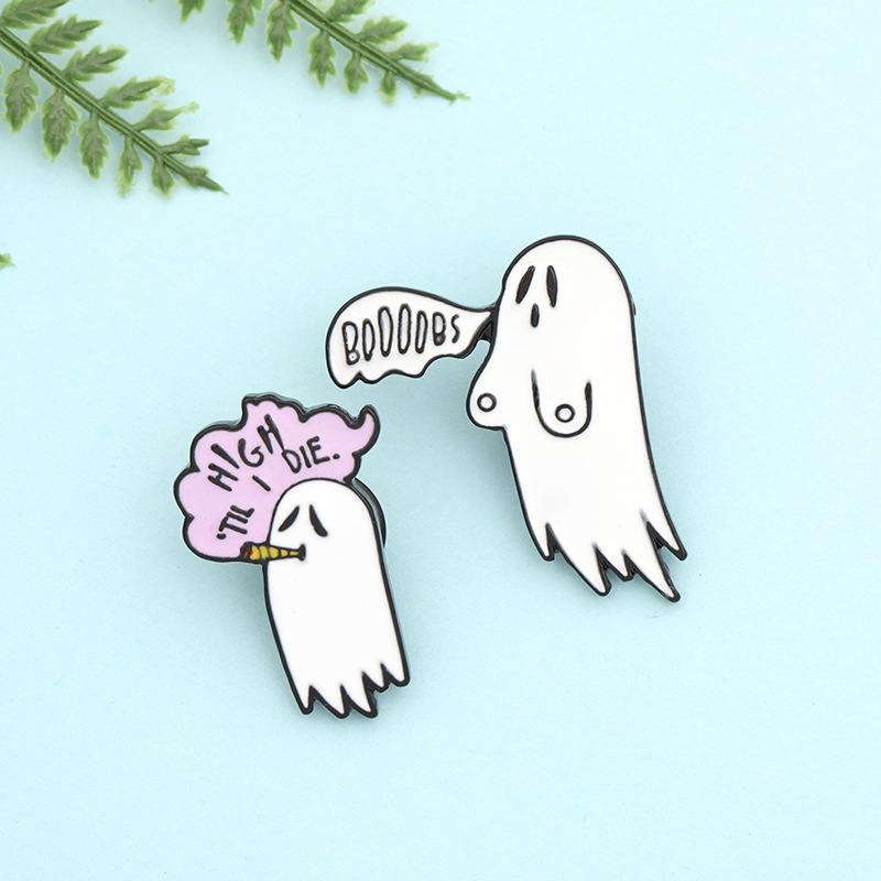 Cartoon Style Ghost Alloy Stoving Varnish No Inlaid Unisex Brooches display picture 4