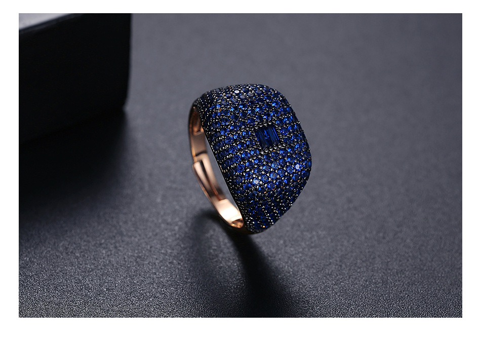 Fashion Hip-hop Brass Inlaid Zirconium Open Ring display picture 6