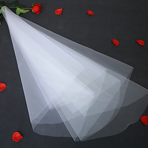 Hair single layer plain gauze bride wedding veil simple 1.5 meters waist-length mid-length veil wedding white