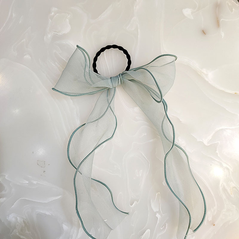 Korean Fashion New Super Fairy Streamer Hair Ring Fashion Wide-edged Organza Hair Rope Solid Color Bow Tie Horsetail Rubber Band Wholesale Nihaojewelry display picture 8