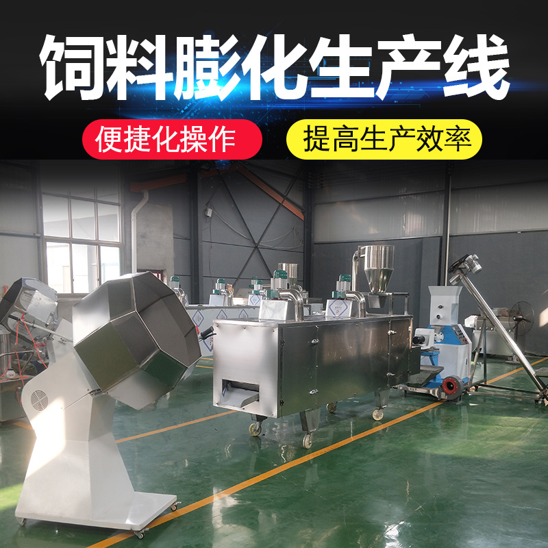 流水线饲料膨化机生产线漂浮颗粒膨化线畜牧设备水产专用鱼饲料