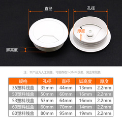 ABS plastic round wire box, furniture cabinet wiring hole cover, computer desk cover, desk wiring hole cover