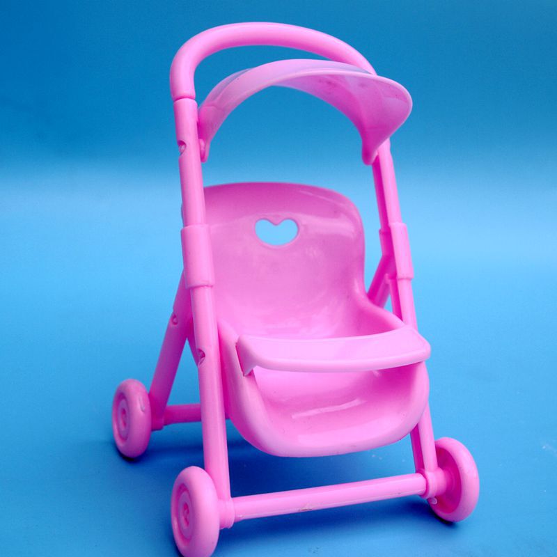 Mini doll simulation doll stroller Barbie doll trolley toy detachable