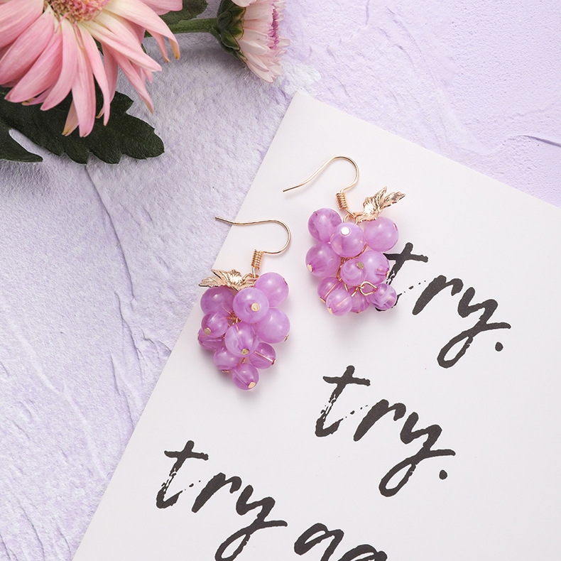 Fashion 925 Silver Needle Earrings Yiwu Nihaojewelry Wholesale New Purple Simple Earrings Korean Flower Earrings display picture 1